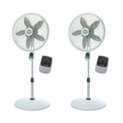 Lasko 18 Inch Elegance Performance Oscillating Pedestal Fan w/ Remote (2 Pack) - VMInnovations