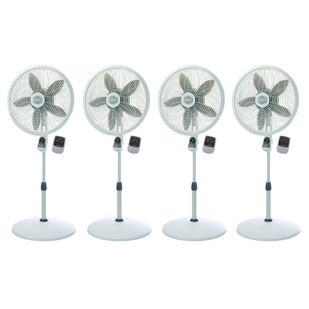 Lasko 18 Inch Elegance Performance Oscillating Pedestal Fan w/ Remote (4 Pack)