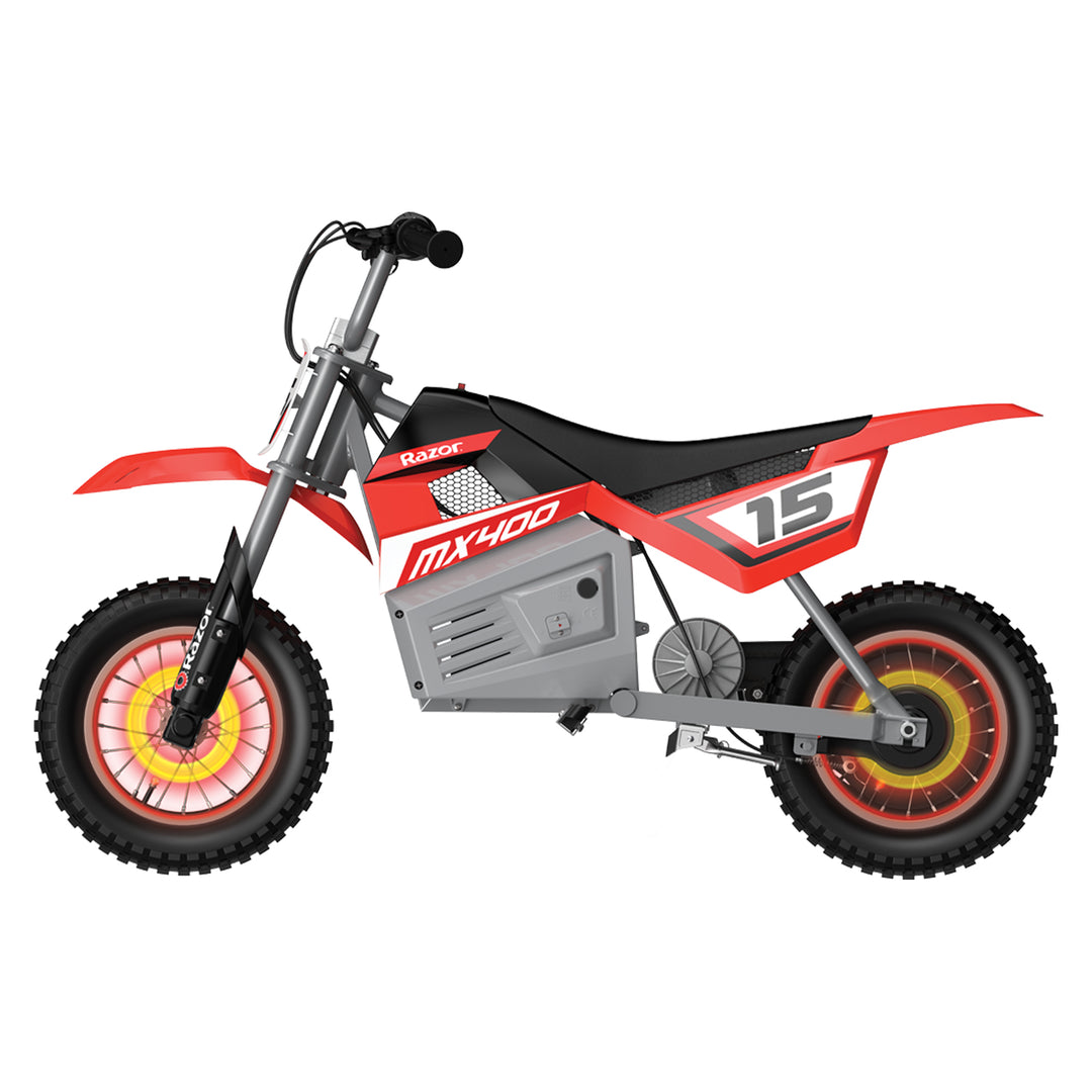 Razor MX400 Dirt Rocket 24V Electric Toy Motocross Motorcycle Dirt Bike, Red