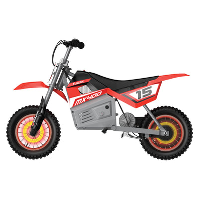 MX400 Dirt Rocket 24V Electric Toy Motocross Motorcycle Dirt Bike, Red (Used) - VMInnovations