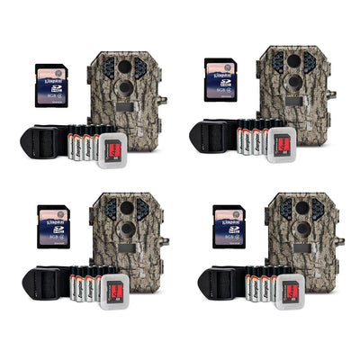 Stealth Cam P18CMO 7MP Infrared Game Trail Camera (4 Pack) + SD Cards (4 Pack)