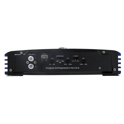Crunch 1000W Exclusive Blue Amplifier + 12 in. 1600W Subwoofer (2 Pack) + Wiring