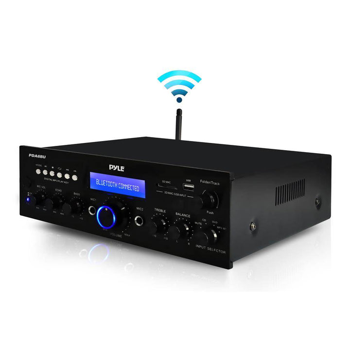 Pyle PDA6BU 200W Bluetooth LCD Home Stereo Amplifier Receiver w/ Remote & FM