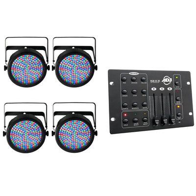 Chauvet SlimPar 64 LED DMX RGB Stage Light (4 Pack) + American DJ DMX Controller