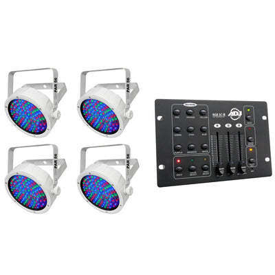 Chauvet SlimPar LED DMX Slim Par Can Light (4 Pack) + American DJ DMX Controller