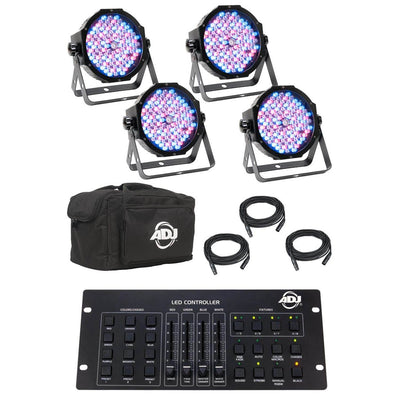 American DJ Mega Flat Pak Plus with UV LED Set and 32 Channel DMX Controller