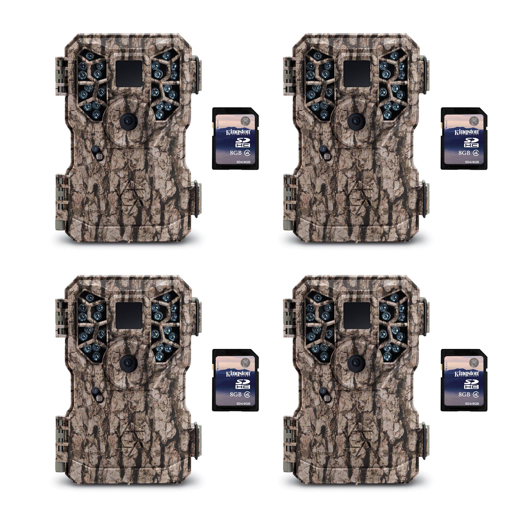 Stealth Cam PX22 8MP Mini Infrared Scouting Game Trail Camera (4 Pack) + SD Card