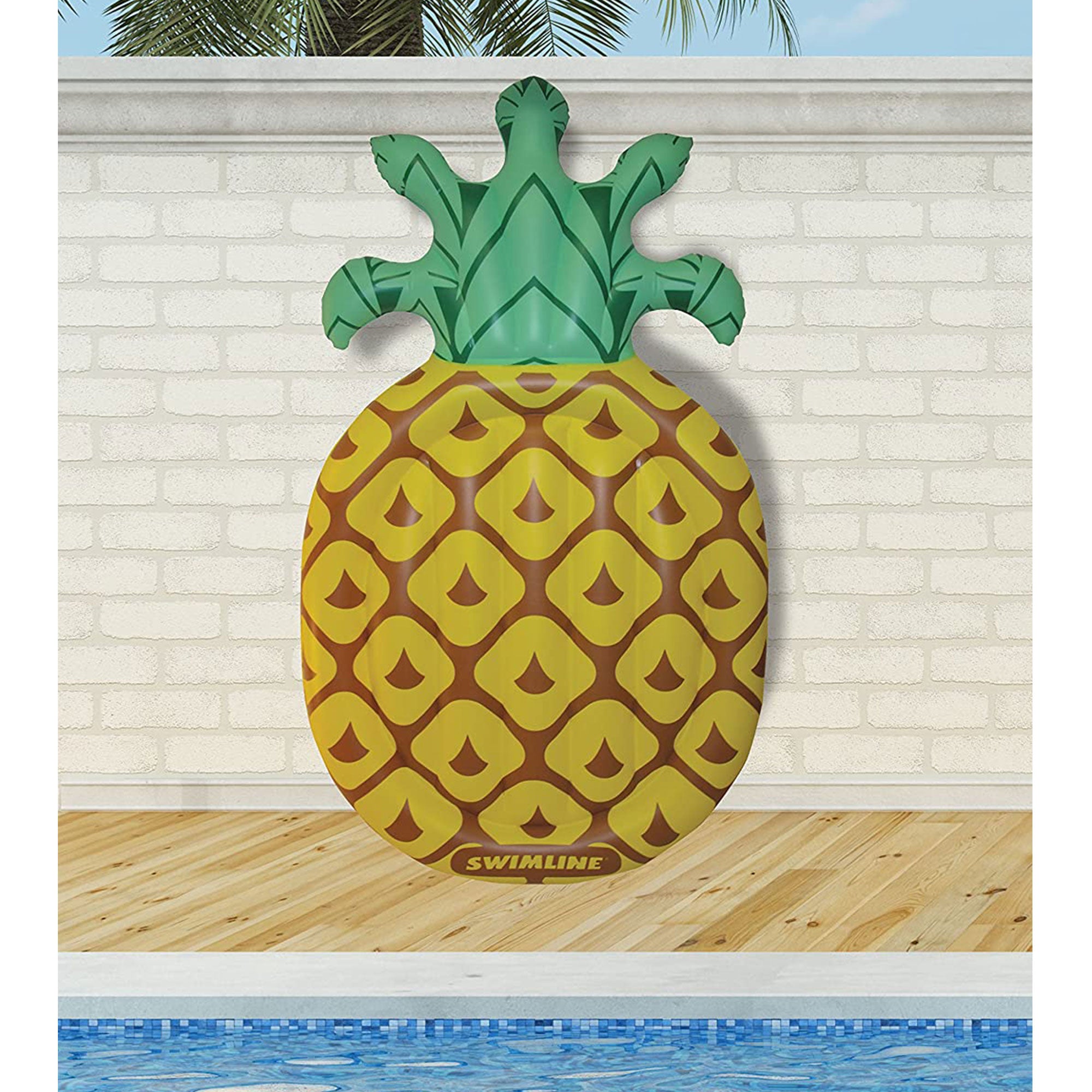 Swimline Jumbo 88" x 50" Inflatable Tropical Pineapple Pool Float Island Lounger - VMInnovations
