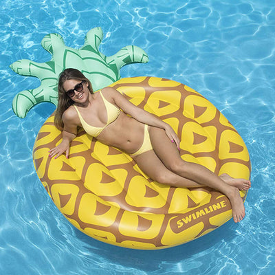 Swimline Giant Inflatable Unique Print Tropical Pineapple Pool Float (Open Box)