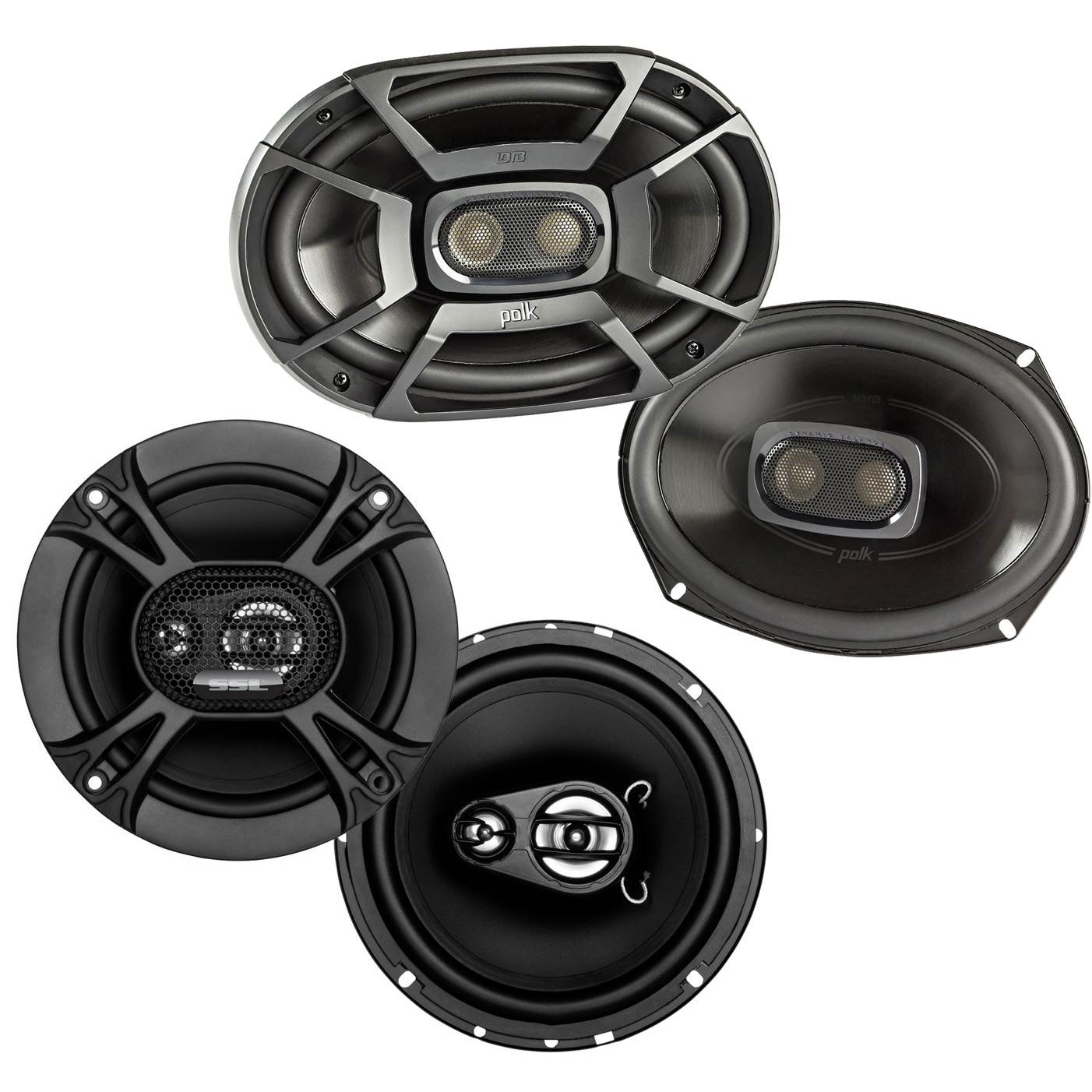 Polk 6x9" 450W 3-Way Marine Speakers + Soundstorm 6.5 Inch 150W Car Speakers