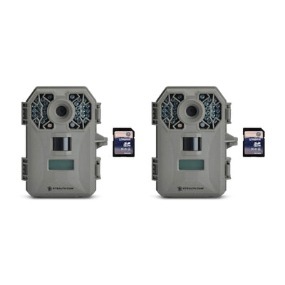 Stealth Cam G30 8MP Infrared Scouting Game Trail Cameras (2 Pack) + SD Cards