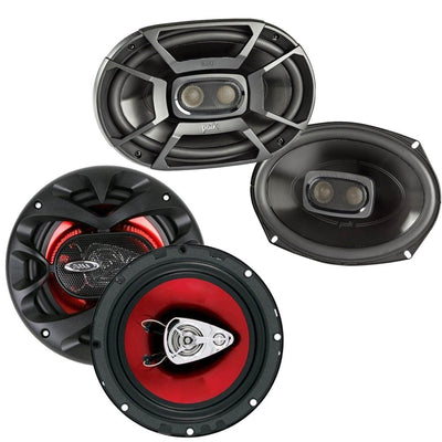 Polk 6x9" 450W 3-Way Marine Speakers + Boss 6.5 Inch 300 Watt 3-Way Car Speakers