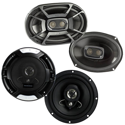 Polk 6x9 Inch 450W 3 Way Marine Speakers + Renegade 6.5" 200W 3-Way Car Speakers