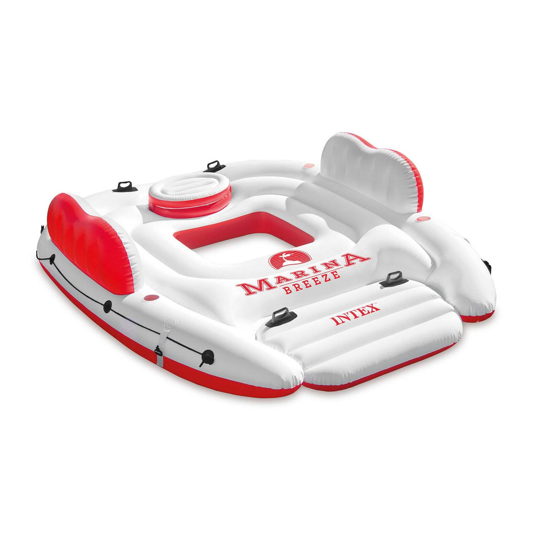 Intex Inflatable Marina Breeze Island Lake Raft with Built-In Cooler | 56296CA