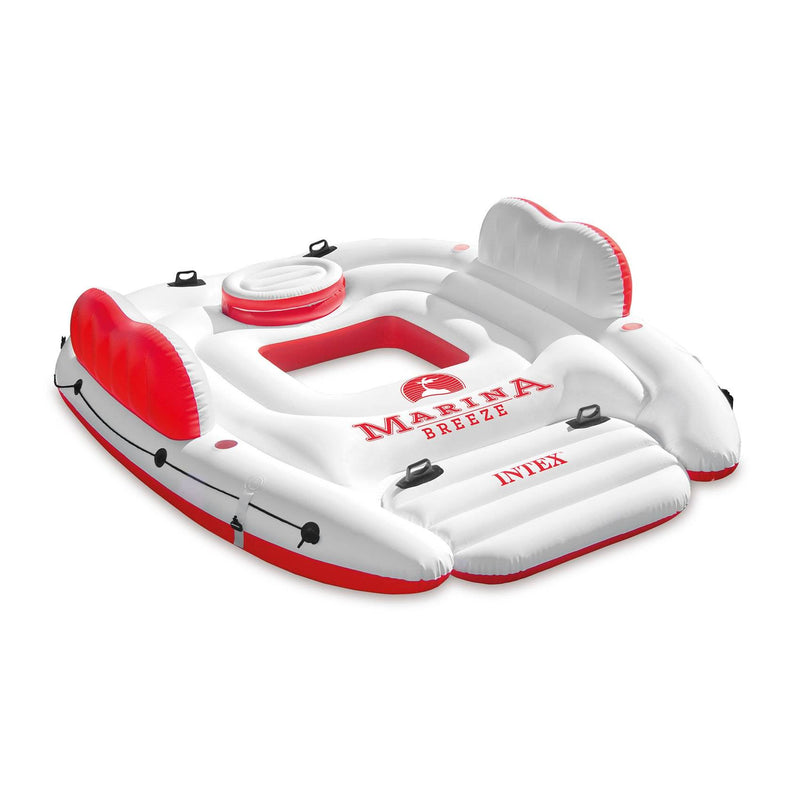 Intex Inflatable Marina Breeze Island Lake Raft with Built-In Cooler | 56296CA