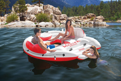 Intex Inflatable Marina Breeze Island Lake Raft with Built-In Cooler | 56296CA