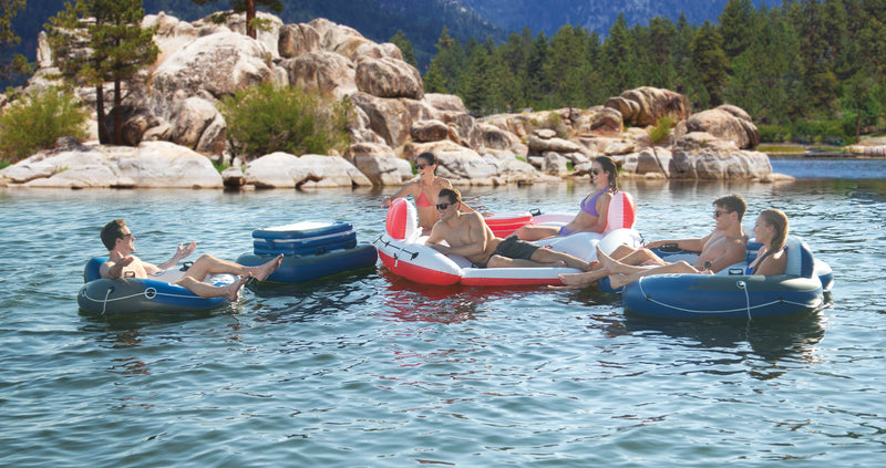 Intex Inflatable Marina Breeze Island Lake Raft with Built-In Cooler | 56296CA