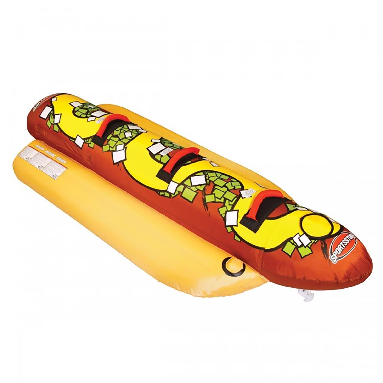 Sportsstuff Hot Dog 3 Person Inflatable Boat Lake Water Towable Tube (Open Box) - VMInnovations