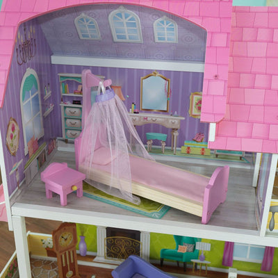 KidKraft Florence 3-Floor Wooden Dollhouse with Furniture + Wooden Doll Family