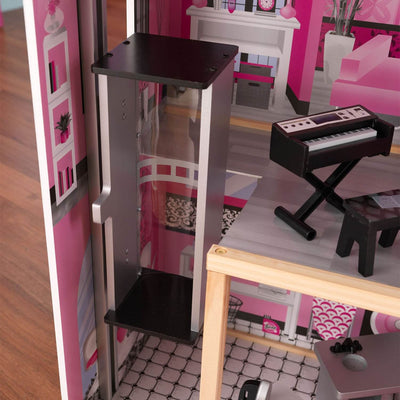KidKraft Glamorous Sparkle Mansion Wooden Dollhouse with Furniture + Doll Family