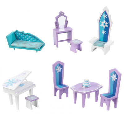 KidKraft Disney's Frozen Ice Castle 5 Room Wooden Play Dollhouse + Doll Family