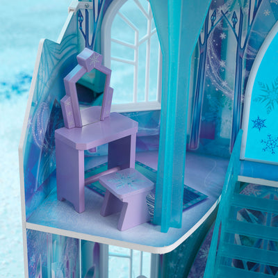 KidKraft Disney's Frozen Ice Castle 5 Room Wooden Play Dollhouse + Doll Family