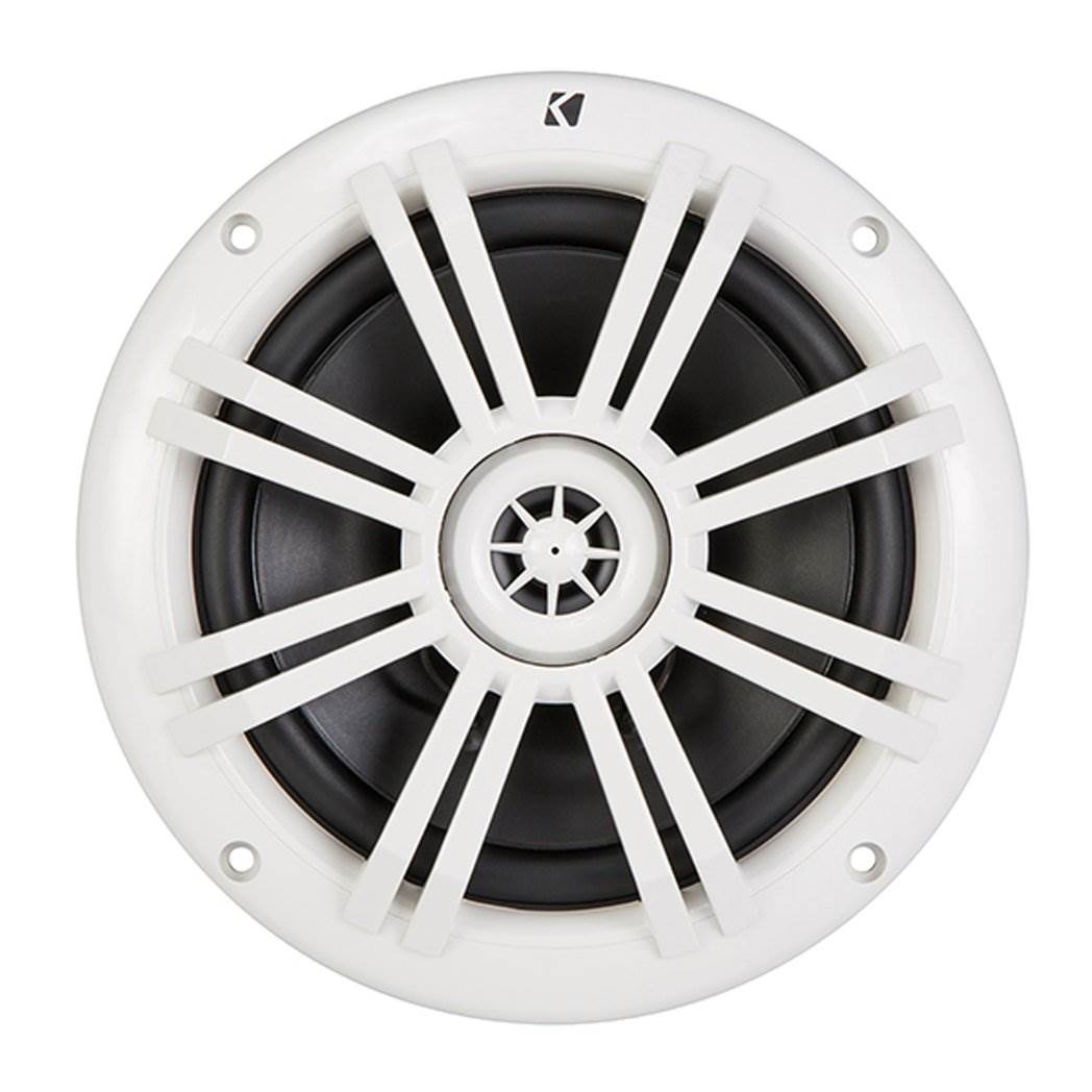 Kicker 6.5 Inch 150W Marine Speakers (2 Pack) + 3 Inch Bluetooth Boat Receiver