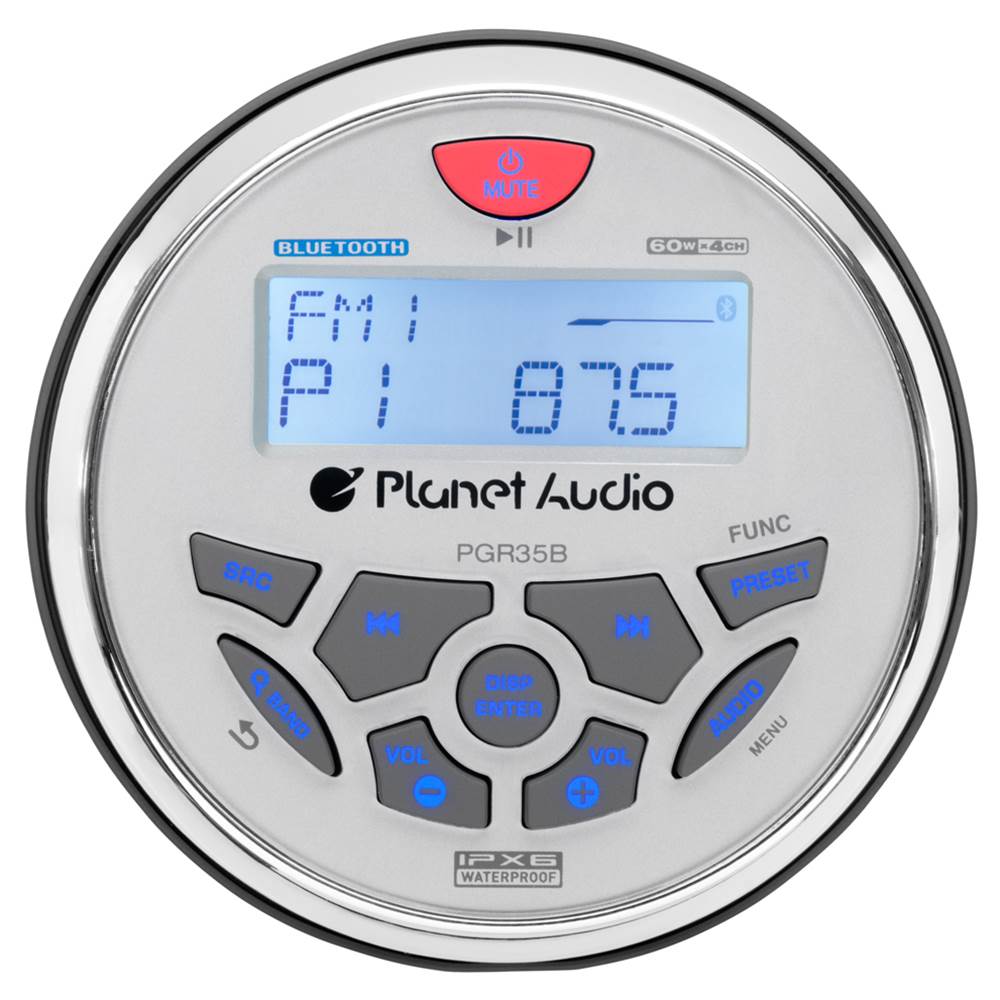 Kicker 6.5 Inch 150W Marine Speakers (2 Pack) & 3.5 Inch Bluetooth Boat Receiver