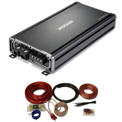 Kicker CX Series 1800W Mono Class D Mosfet Car Amplifier + 0 Gauge Wiring Kit