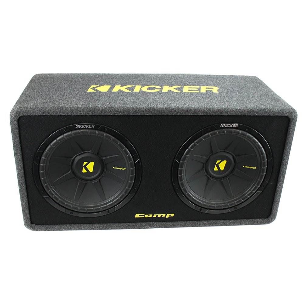 Kicker 10in. 1200W Dual Loaded Subwoofer Enclosure + 1100W Amplifier + Wire Kit