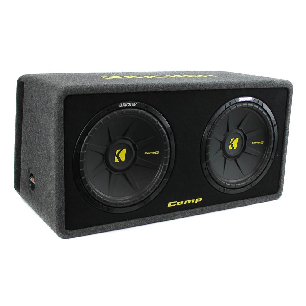 Kicker 10in. 1200W Dual Loaded Subwoofer Enclosure + 500W Amplifier + Wiring Kit