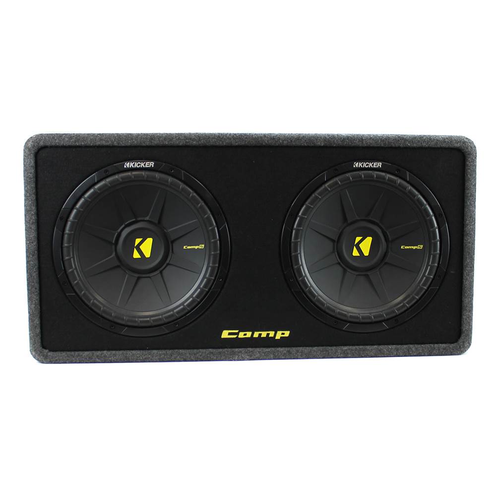 Kicker 10in. 1200W Dual Loaded Subwoofer Enclosure + 500W Amplifier + Wiring Kit