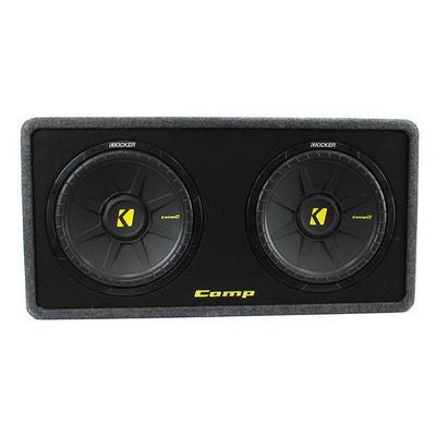 Kicker 10in. 1200W Dual Loaded Subwoofer Enclosure + 500W Amplifier + Wiring Kit
