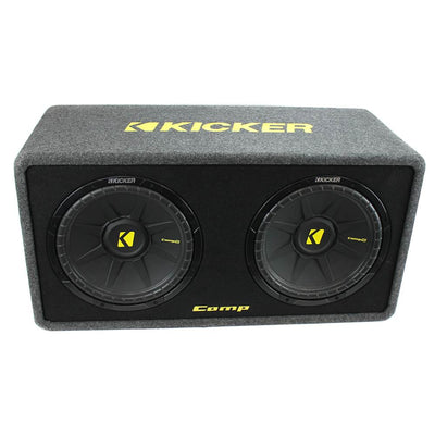 Kicker 10in. 1200W Dual Loaded Subwoofer Enclosure + 500W Amplifier + Wiring Kit