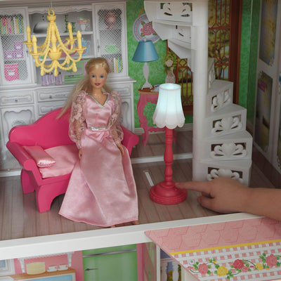 KidKraft Sweet Savannah 3 Level Wooden Dollhouse with Furniture | 65851
