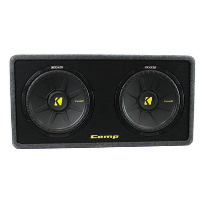Kicker 10in. 1200W Dual Loaded Subwoofer Enclosure + 1500W Amplifier + Wire Kit