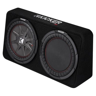 Kicker 1000W Dual 12" Slim Loaded Subwoofer Enclosure + 500W Amplifier + Wiring