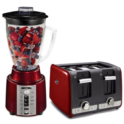 Oster 8 Speed 450 Watt 6 Cup Blender + 4-Slice Toaster with Extra Wide Slots