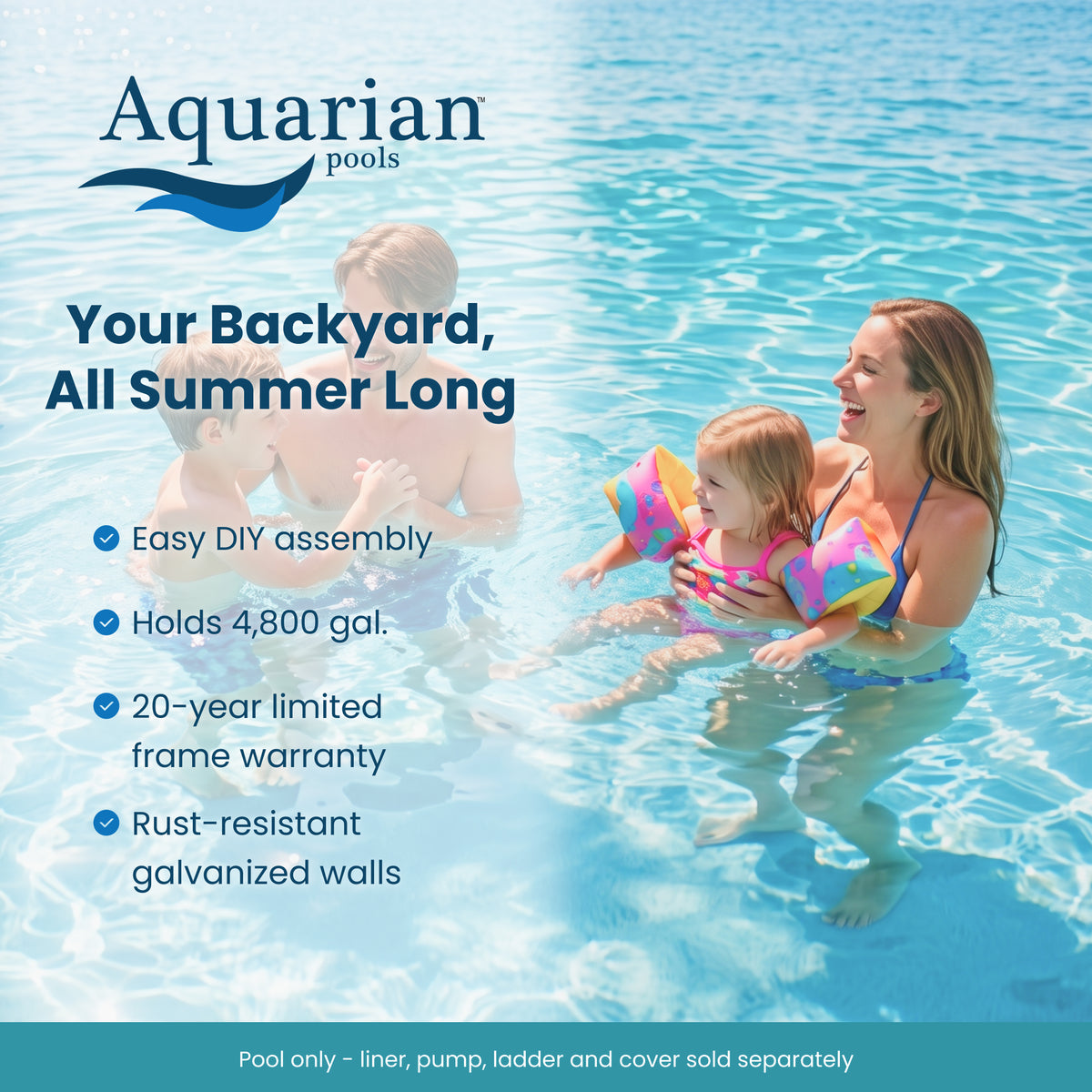 Aquarian Phoenix Series 15 Ft x 52 Inch Steel Frame Above Ground Pool (Damaged)