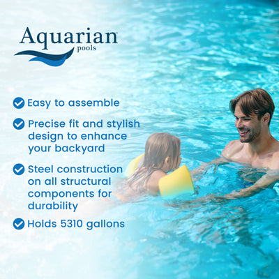 Aquarian Phoenix Series 15 Foot x 52 Inch Steel Frame Above Ground Swimming Pool (Used)