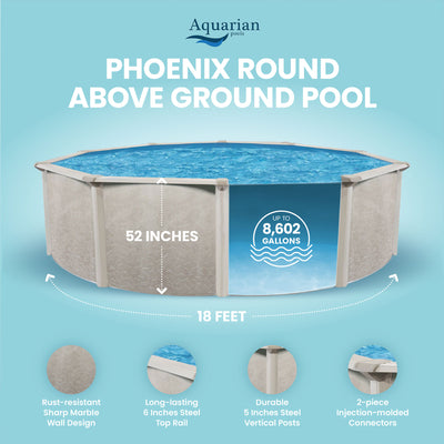 Phoenix 18'x52" Round Steel Frame Above Ground Swimming Pool w/o Liner(Open Box)