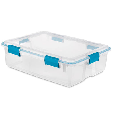 Sterilite 37 Quart Thin Gasket Box Clear Storage Bin Tote (Open Box)