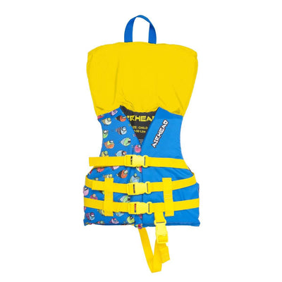Airhead Crayon Fish Kids 30-50 Lb Open-Sided Blue Childrens Life Vest (Open Box)