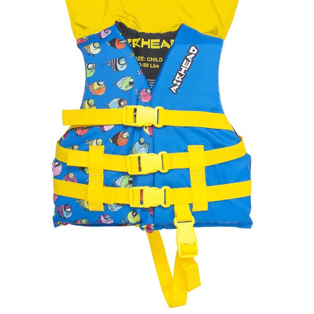Airhead Crayon Fish Kids 30-50 Lb Open-Sided Blue Childrens Life Vest (Open Box)