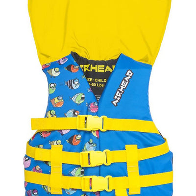Airhead Crayon Fish Kids 30-50 Lb Open-Sided Blue Childrens Life Vest (Open Box)