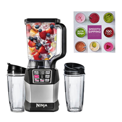 Ninja Auto-IQ Nutri Ninja 1200W 72oz Blender, 2 24oz Cups, & 100 Recipe Cookbook