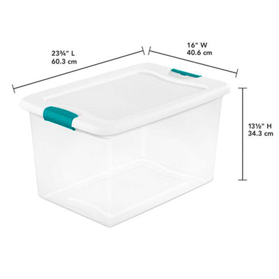 Sterilite 64 Quart Latching Plastic Storage Box, Clear (Open Box) (24 Pack)
