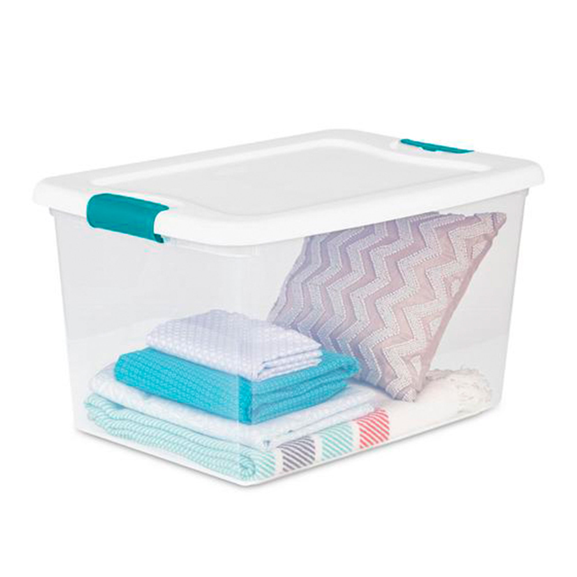 Sterilite 64 Quart Latching Plastic Storage Box, Clear (Open Box) (12 Pack)