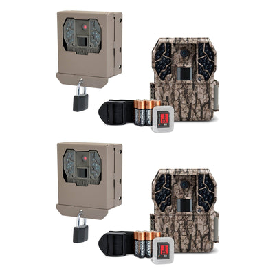 Stealth Cam ZX36NG 10MP Infrared Trail Camera (2 Pack) + Security Box (2 Pack)