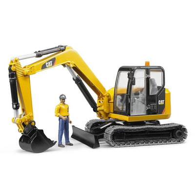 Bruder Toys Caterpillar Mini Excavator with Working Arm and Worker (Open Box)
